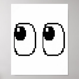 Pixel Ghost Ögon Halloween Game Group Costume Poster