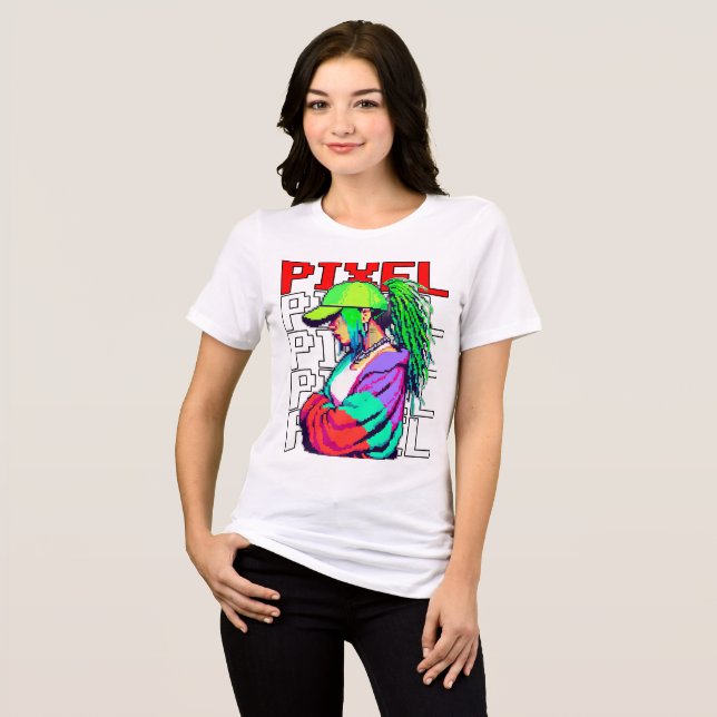 Pixel Girl tuff T Shirt (Framsida Full)