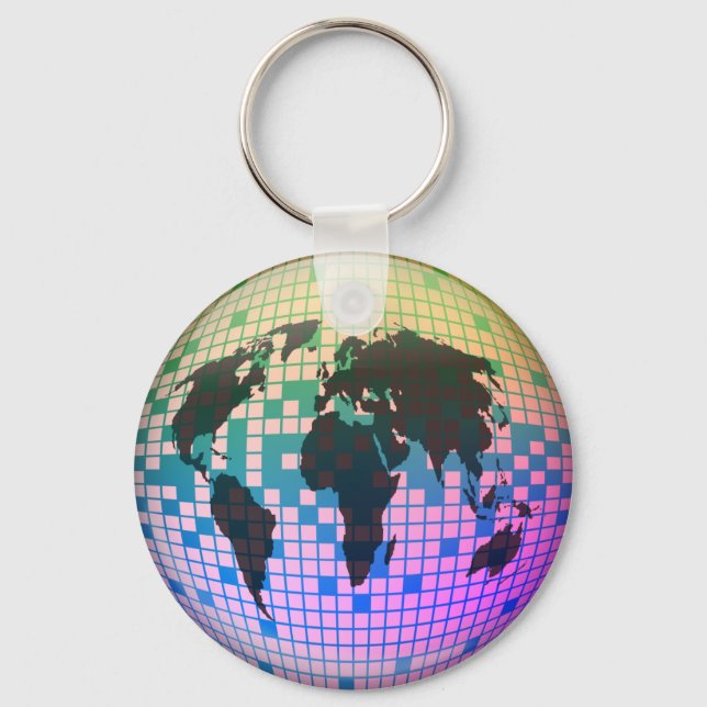 Pixel Globe Nyckelring (Framsida)