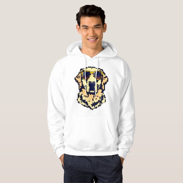 Pixel Golden Retriever Hoodie (Hel framsida)