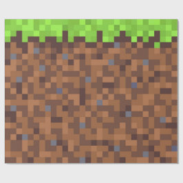 Pixel gräs gamer födelsedag  presentpapper