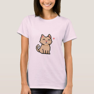 pixel-grått-cat-sitta-animal-pet-with-eart t shirt