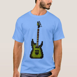 Pixel Grönt Burst Electric Guitar Upprätt T Shirt