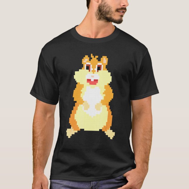Pixel Hamster Gaming Hamster T Shirt (Framsida)
