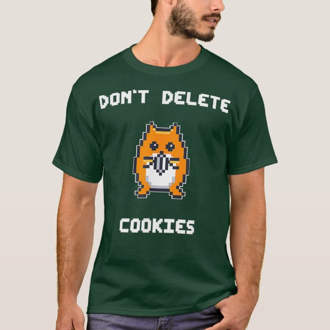 Pixel Hamster tar inte bort Cookies Nerd T Shirt (Framsida)