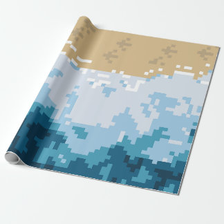 Pixel Havsvågor och Strandmönster Presentpapper
