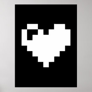Pixel Heart 8-bitar Poster