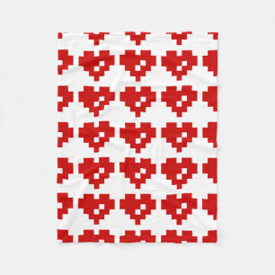 Pixel Heart 8-bitars Kärlek Fleecefilt