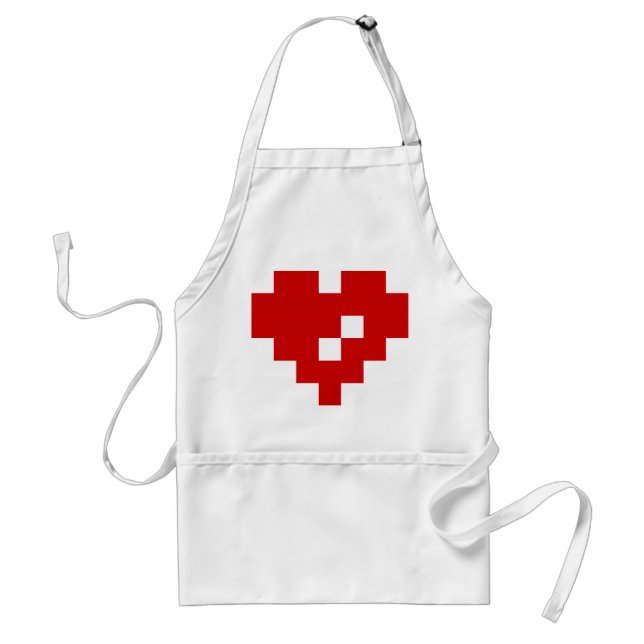 Pixel Heart 8-bitars Kärlek Förkläde (Framsidan)