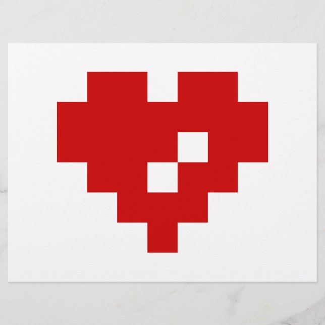 Pixel Heart 8-bitars Kärlek Reklamblad (Framsidan)