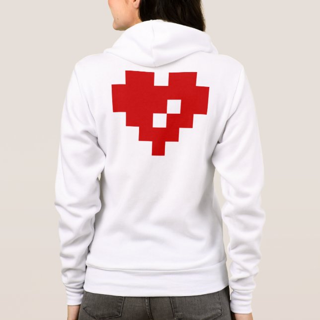 Pixel Heart 8-bitars Kärlek T-shirt (Baksida)