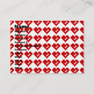 Pixel Heart 8-bitars Kärlek Visitkort