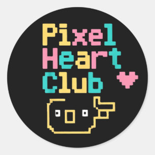 Pixel Heart Club: Retro kärlek Pixel Art för spela Runt Klistermärke