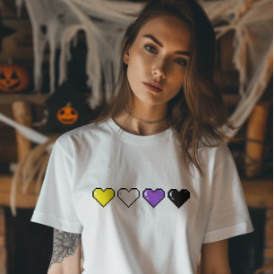 Pixel Heart, icke-binär Flagga T Shirt
