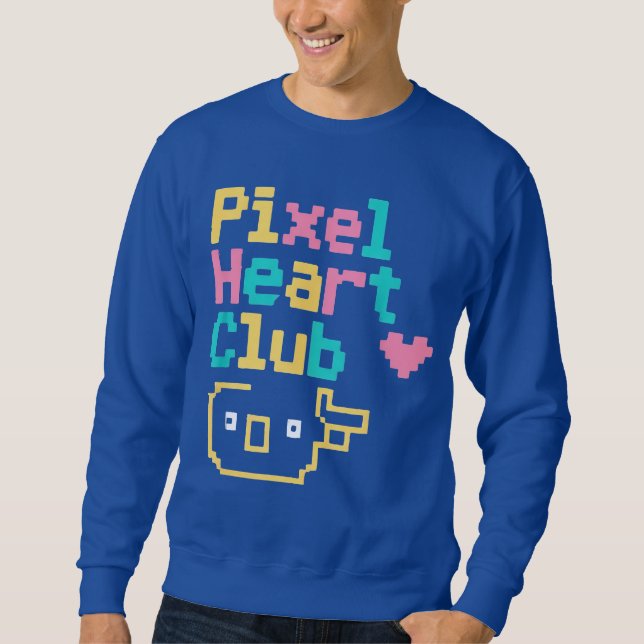 Pixel Heart-Klubben: Retro Kärlek Pixel Art för sp Lång Ärmad Tröja (Framsida)