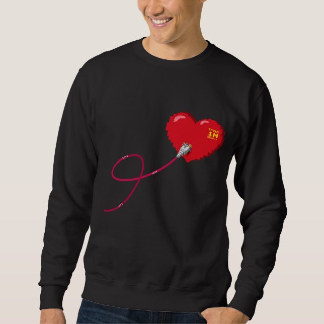 Pixel Hearts-anslutna matchande par-enheter Lämnat Lång Ärmad Tröja (Framsida)