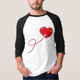 Pixel Hearts-anslutna matchande par-enheter Lämnat T Shirt