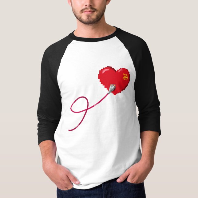 Pixel Hearts-anslutna matchande par-enheter Lämnat T Shirt (Framsida)