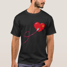 Pixel Hearts-anslutna matchande par-enheter Lämnat T Shirt