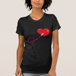 Pixel Hearts-anslutna matchande par-enheter Lämnat T Shirt