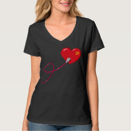 Pixel Hearts-anslutna matchande par-enheter Lämnat T Shirt