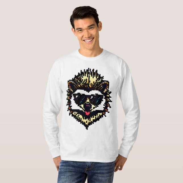 Pixel Hedgehog Coola T Shirt (Hel framsida)