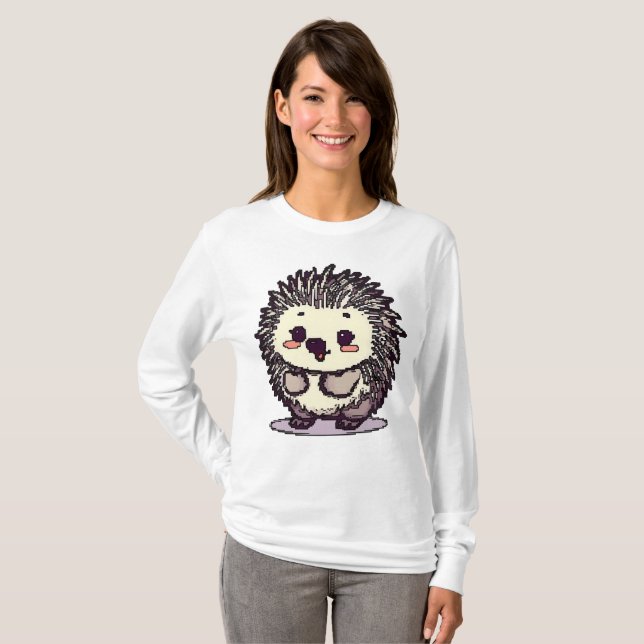 Pixel Hedgehog Haven T Shirt (Hel framsida)