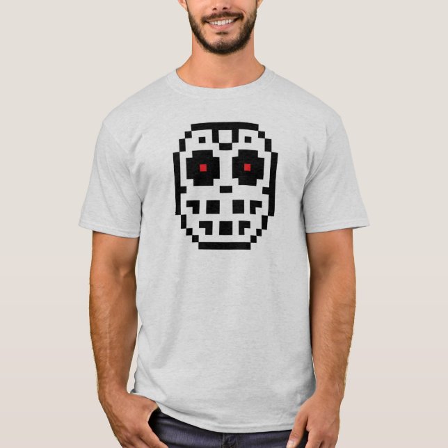 Pixel Hockey Goalie Mask T-shirt (Framsida)