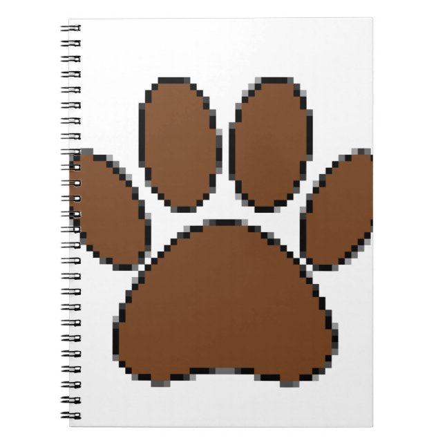 Pixel Hund Paw-utskrift Anteckningsbok (Framsidan)