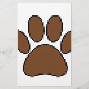 Pixel Hund Paw-utskrift Brevpapper