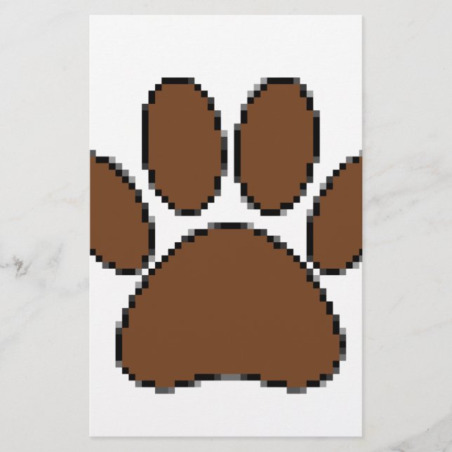 Pixel Hund Paw-utskrift Brevpapper (Framsida)