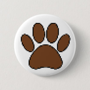 Pixel Hund Paw-utskrift Knapp