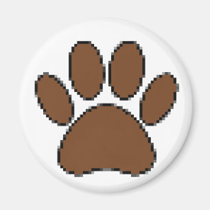 Pixel Hund Paw-utskrift Magnet