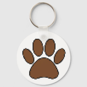 Pixel Hund Paw-utskrift Nyckelring