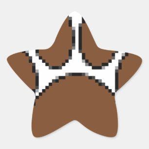 Pixel Hund Paw-utskrift Stjärnformat Klistermärke