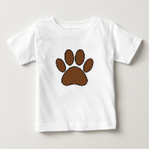 Pixel Hund Paw-utskrift T-shirt