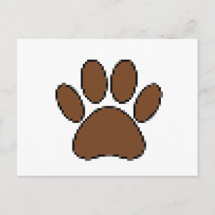 Pixel Hund Paw-utskrift Vykort