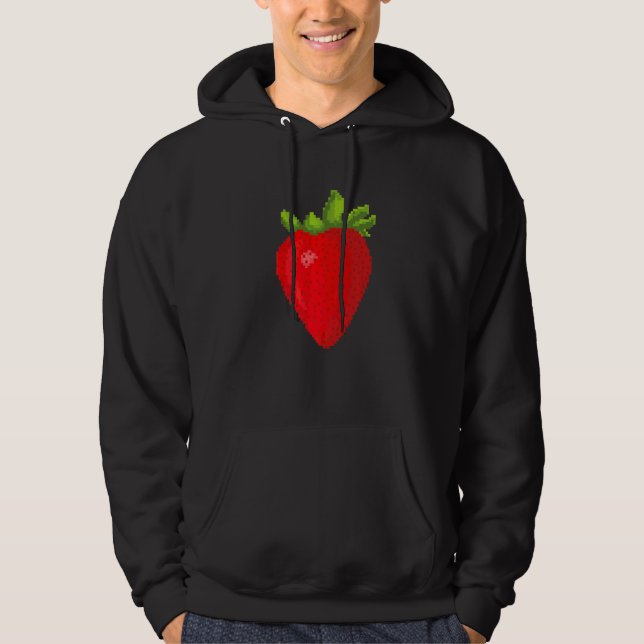 Pixel Jordgubbe Hoodie (Framsida)