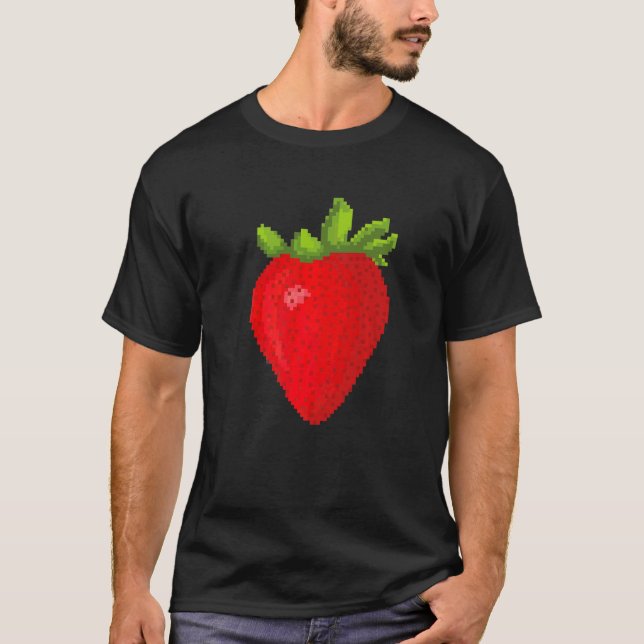 Pixel Jordgubbe T Shirt (Framsida)