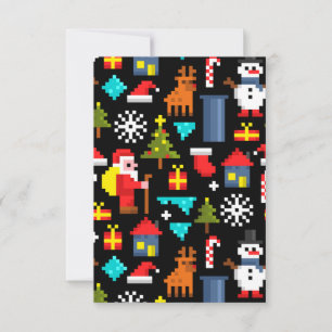 Pixel jul tack kort