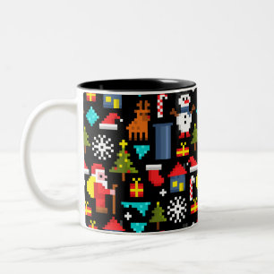 Pixel jul Två-Tonad mugg