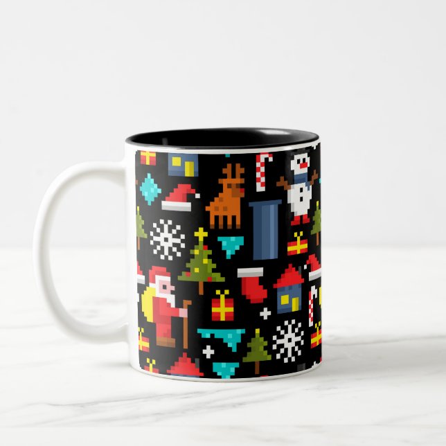Pixel jul Två-Tonad mugg (Vänster)