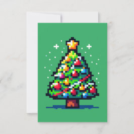 Pixel Julgran - Retro Festive Helgdag Kort