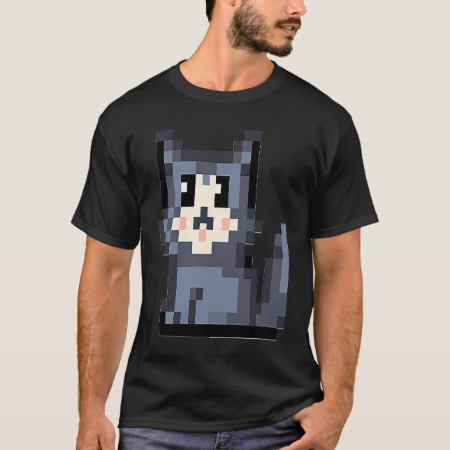 Pixel Katt Pixel Katt Ägare Retro T Shirt (Framsida)