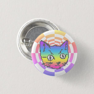 PIXEL KATTUNGE PSYCHEDELIC RAINBOW-KNAPP KNAPP