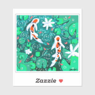Pixel koi pond art klistermärken