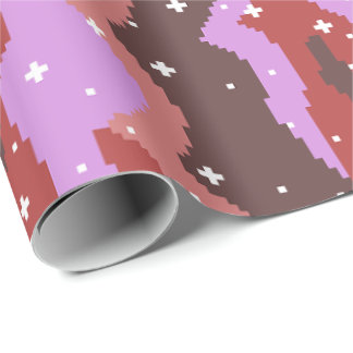 Pixel Kosmiska Vågor med Stjärnmönster Presentpapper