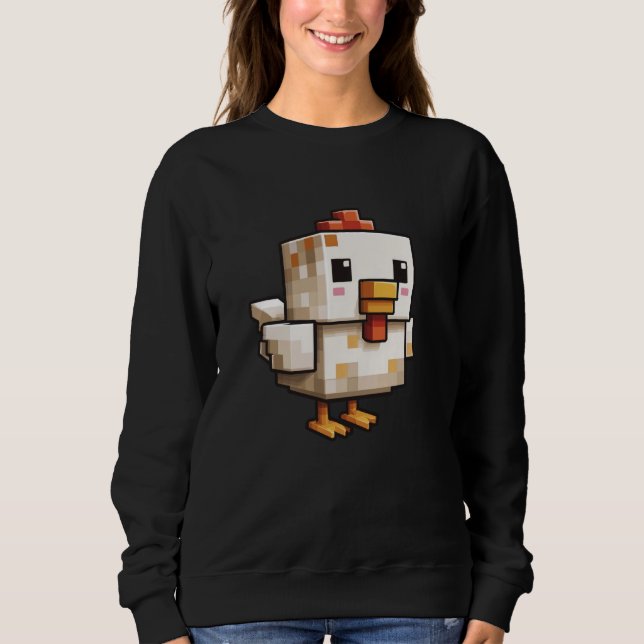 Pixel Kyckling Rolig Retro Spel Entusiast T Shirt (Framsida)