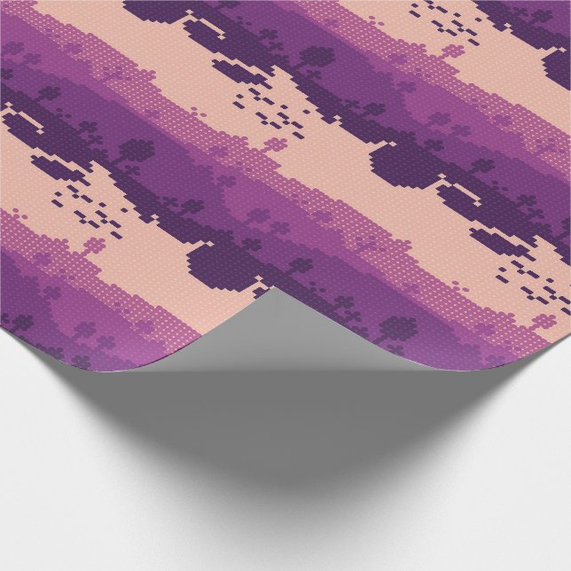Pixel Landskapsmönster Presentpapper (Hörn)