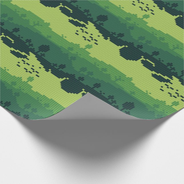 Pixel Landskapsmönster Presentpapper (Hörn)